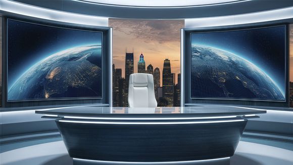3D Virtual Studio Set News Design 04