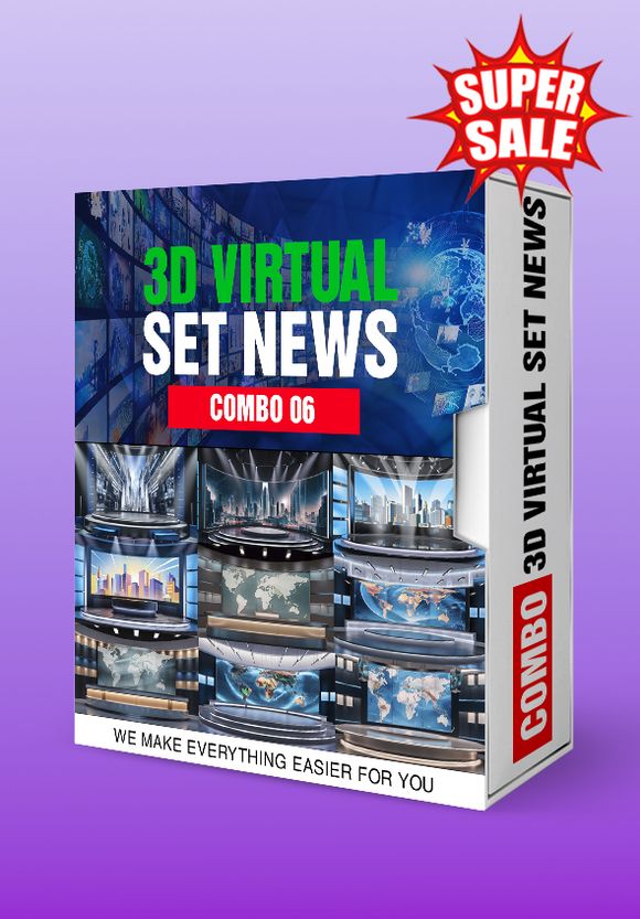 COMBO 06 - 3D Virtual Studio Set News Design
