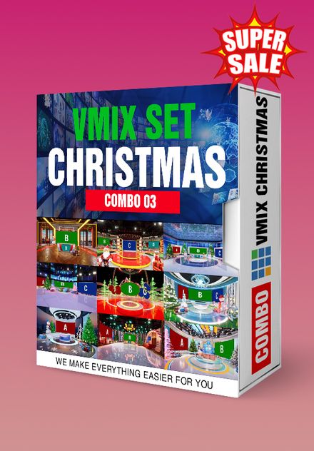 COMBO 03 vMix Virtual Studio Set Christmas