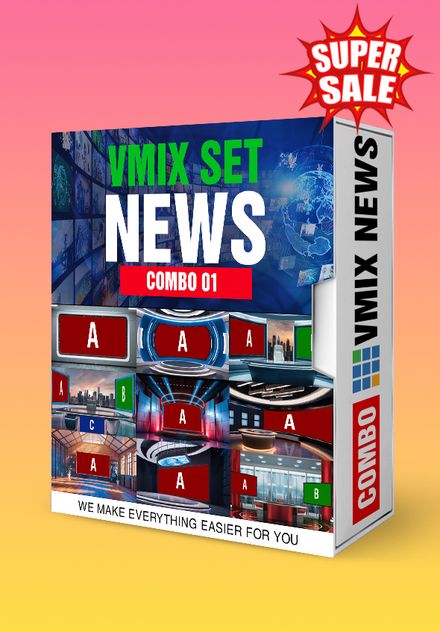 COMBO 01 vMix Virtual Studio Set News Design