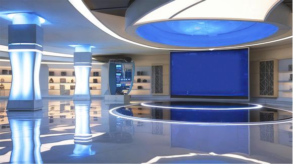 4K Virtual Studio TV Chat Set Design 16