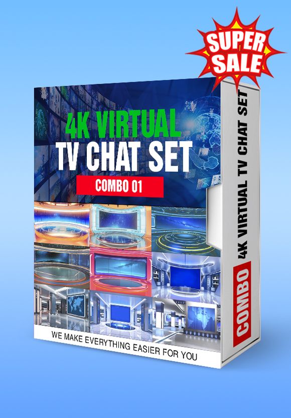 COMBO 01 - 4K Virtual Studio TV Chat Set Design