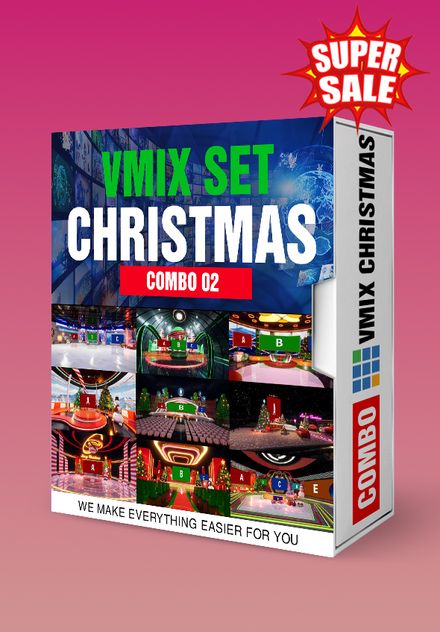 COMBO 02 vMix Virtual Studio Set Christmas