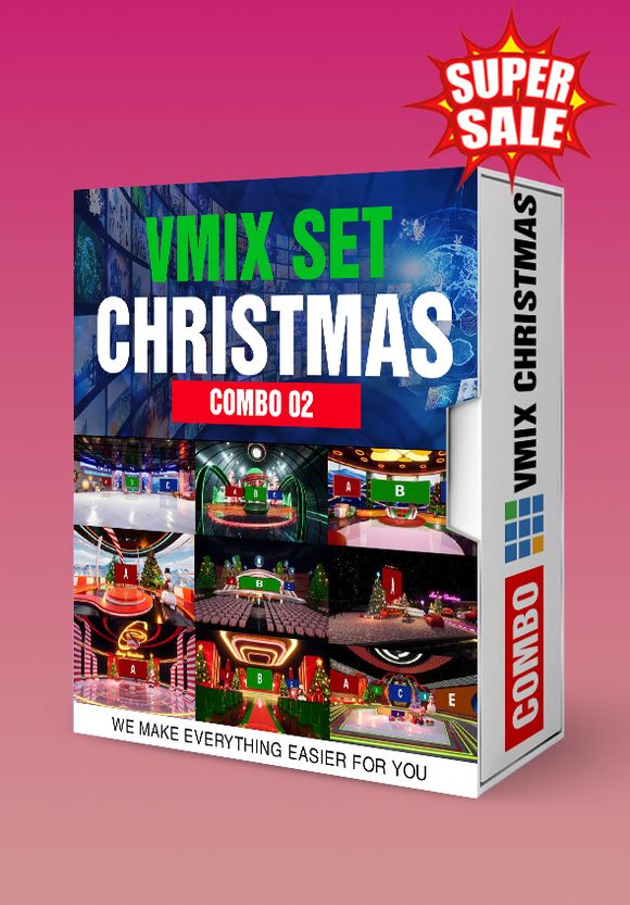 COMBO 02 vMix Virtual Studio Set Christmas