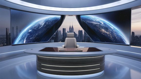 3D Virtual Studio Set News Design 03