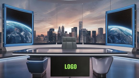3D Virtual Studio Set News Design 13