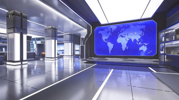 4K Virtual Studio TV Chat Set Design 13