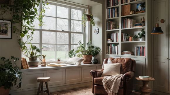 Zoom background Cozy and inviting reading nook beautifully 003