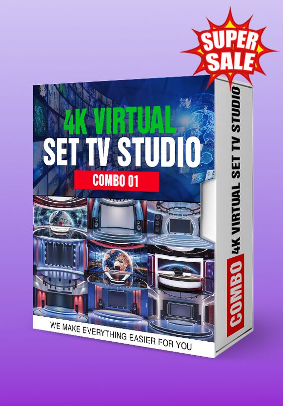 COMBO 01 - 4K Virtual TV Studio Set Design