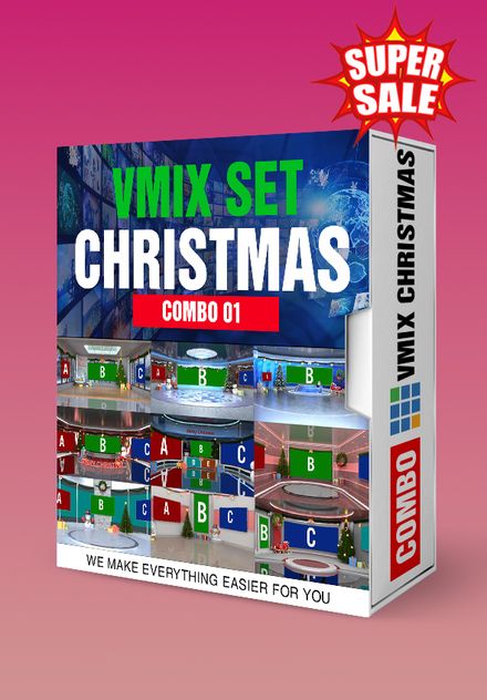 COMBO 01 vMix Virtual Studio Set Christmas