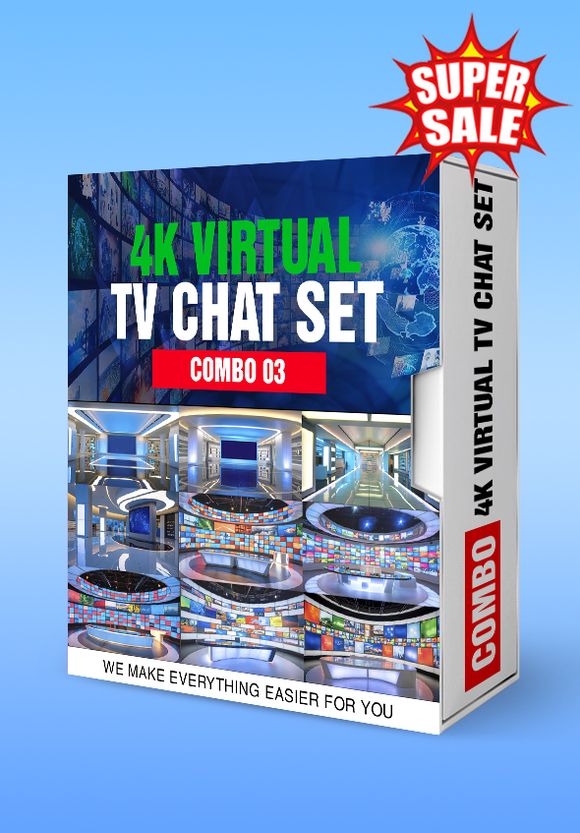 COMBO 03 - 4K Virtual Studio TV Chat Set Design