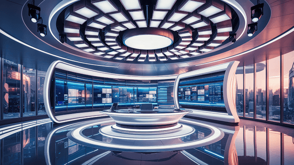 Stunning futuristic news studio