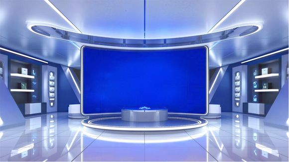 4K Virtual Studio TV Chat Set Design 06