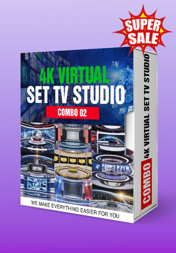 COMBO 02 - 4K Virtual TV Studio Set Design