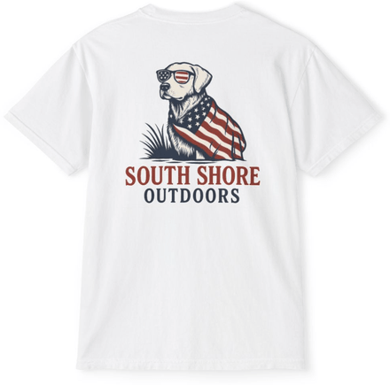 Patriotic Pup Frocket Tee - White