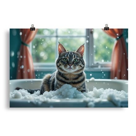 &quot;Bath Time Bliss&quot;: Toby the Tabby in the Tub