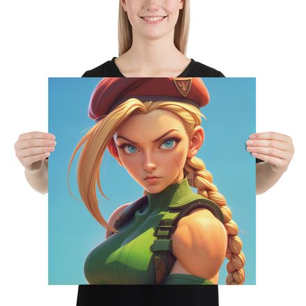 Cammy White: Fierce Gaze - Exclusive AI Gaming Art Print