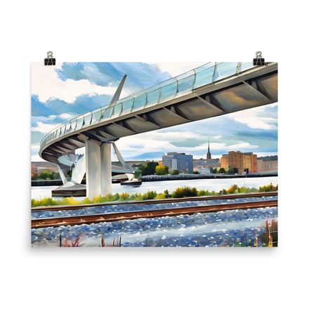 Confluence of Journeys: Peace Bridge &amp; Rails over the Foyle