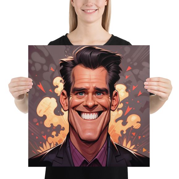 The Manic Grin - Jim Carrey AI Caricature