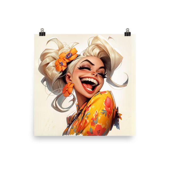 Lady Gaga: Tropical Joy AI Caricature Print