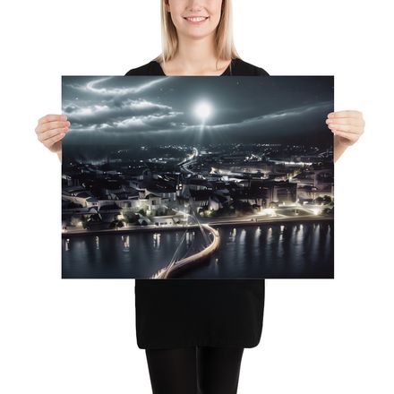 Moonlit Majesty: The Peace Bridge Under a Nocturnal Sky