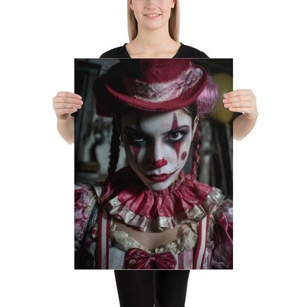 Crimson Grin: A Portrait of Enigmatic Allure