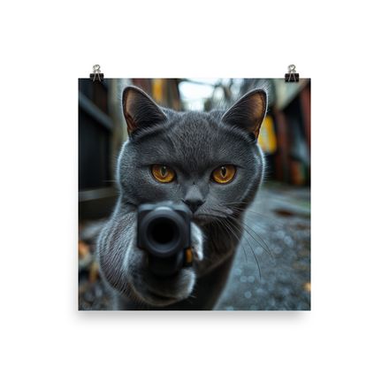 Secret Agent Cat: Caught on Camera - Exclusive AI Art Print