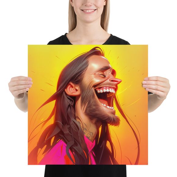 Electric Laughter: Jared Leto Caricature Print