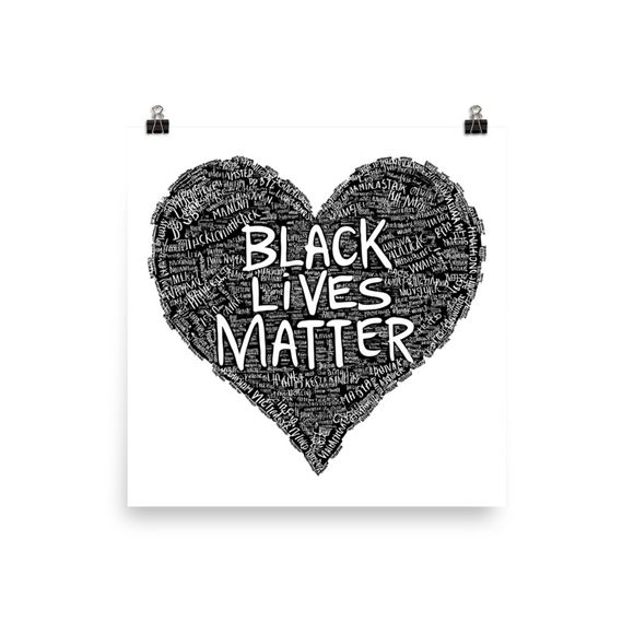 Heart of the Movement: &quot;Black Lives Matter&quot; Typographic Mosaic