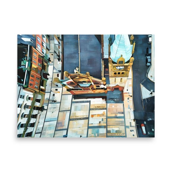 Guildhall Vertigo: A Painterly Aerial Perspective