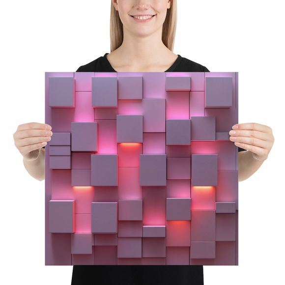 Pink Haze: Abstract Cubic Glow