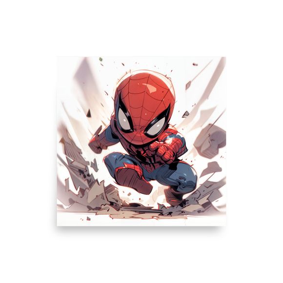 Baby Spider-Man: Chibi Spider-Smash - Exclusive AI Art Print