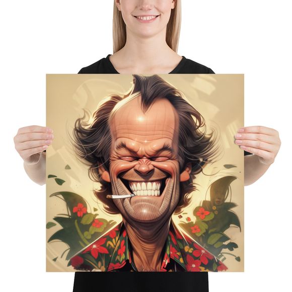 Gonzo Grin: Jack Nicholson as Raoul Duke Caricature Print