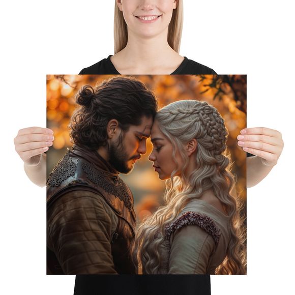 Ice and Fire: Jon &amp; Daenerys&#x27; Embrace - Exclusive AI Art