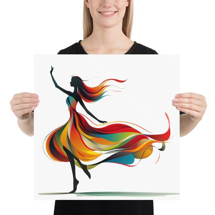 Chromatic Rhapsody: The Silhouette of Dancing Joy