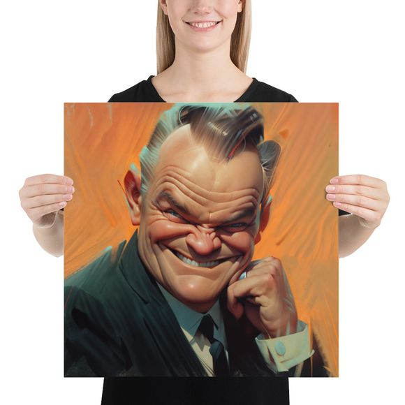 AI Masterpiece: James Cagney - The Laughing Legend Caricature