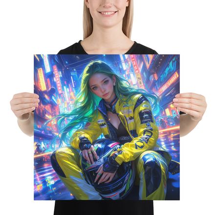 Cyber Glimmer: Neon Racer Relaxed