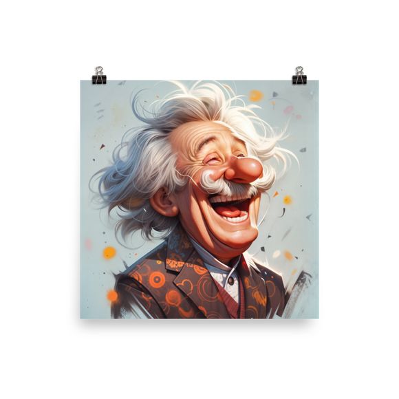 AI Masterpiece: Albert Einstein - Wild Hair and Joyful Genius