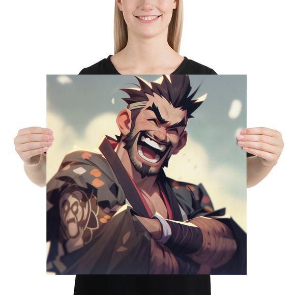 Dragon&#x27;s Laughter: Hanzo (Overwatch) Caricature Print