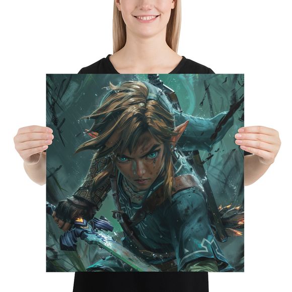 Link: The Hero&#x27;s Resolve - Exclusive Zelda AI Art Print
