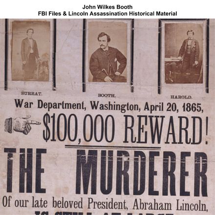 John Wilkes Booth Lincoln Assassination Historical Material &amp; FBI Files