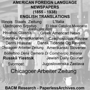 American Foreign Language Newspapers (1855 to 1938 - 23 Languages) English Translations USB Drive