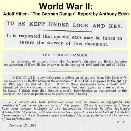 World War II: Adolf Hitler - &quot;The German Danger&quot; - Report by Anthony Eden
