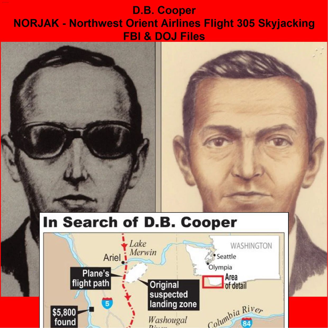 D.B. Cooper NORJAK Northwest Orient Airlines Flight 305 Skyjacking