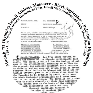 Munich Olympics Massacre - Black September Organization - Palestinian Hijackings Documents