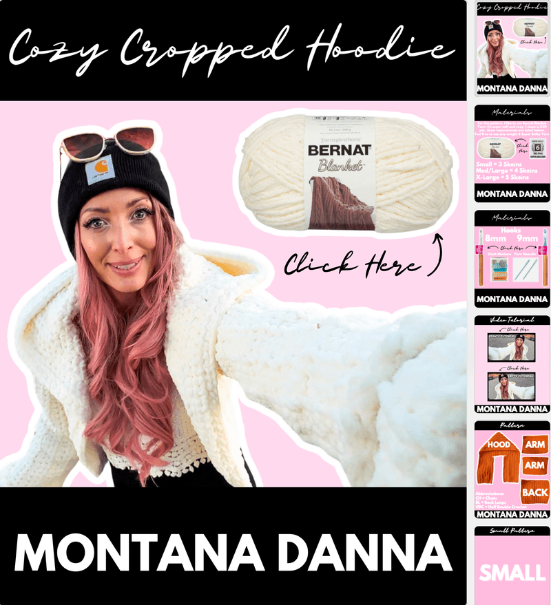 Cozy Cropped Hoodie PATTERN and VIDEO TUTORIAL (Lefty + Righty Included)