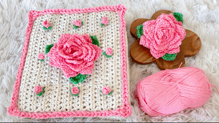 Rose Avenue Journal (1 Large Rose + 8 mini's with boarder)