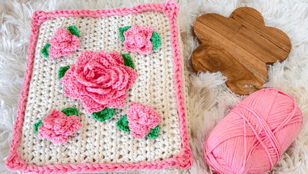 Rose Avenue Journal (1 large rose, 4 small roses with boarder)