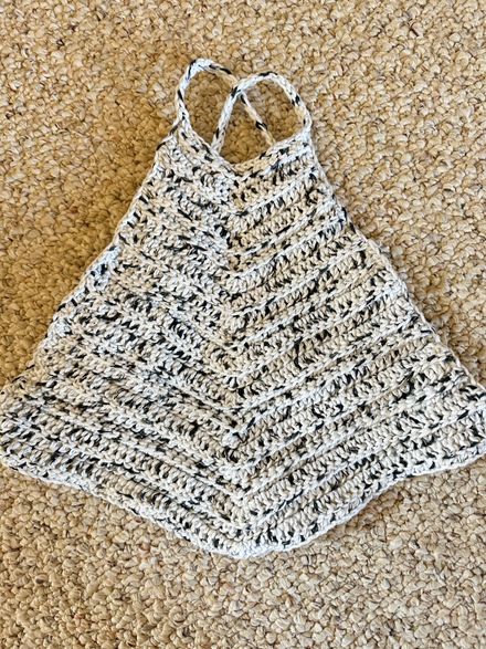Crochet Halter Top - Black/White (X-Small)