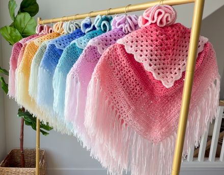 Ombré Trio - Shawl + Bandana + Scrunchie (Physical Product)